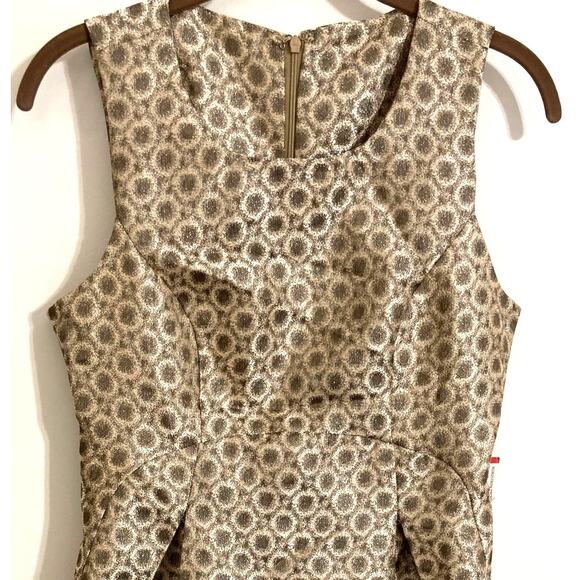 Romeo Juliet Couture Metallic Shimmer Cocktail Dress Sz Medium in Black Gold NWT - Picture 3 of 7